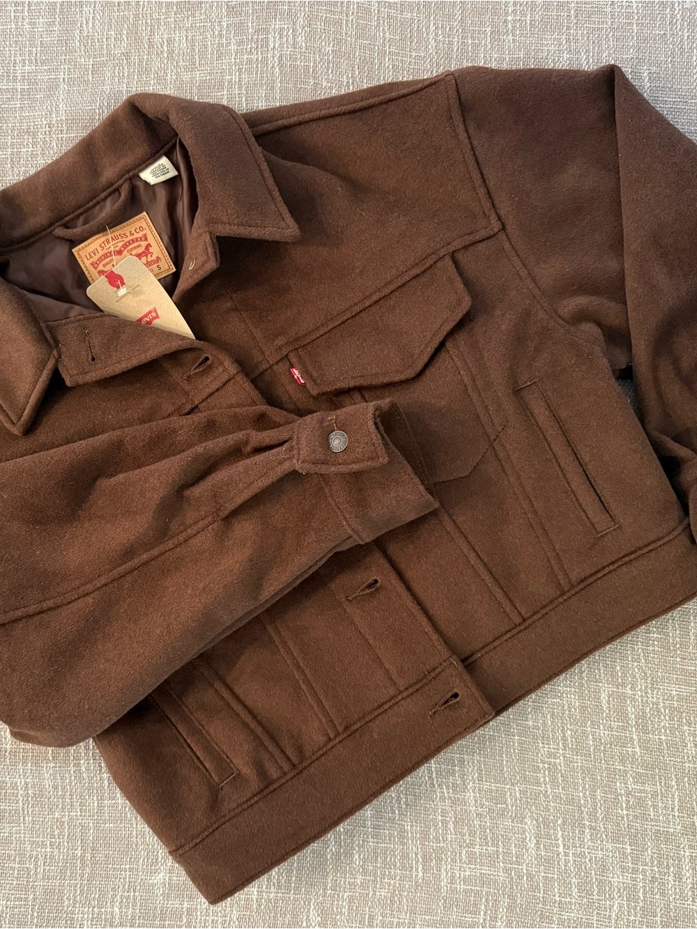 Levi's Brown Wool blend Trucker Jacket WOMENS SIZE SMALL BRAND NEW
